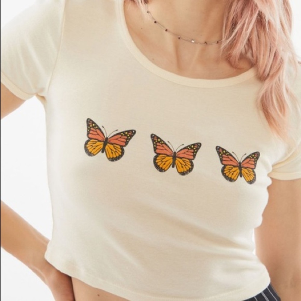 Urban Outfitters butterfly crop top